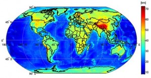 Primer mapa mundial de límites entre corteza y manto terrestre