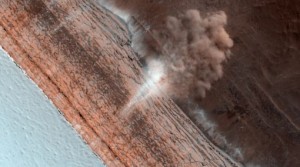 Sonda de la NASA captó una espectacular avalancha de rocas en Marte